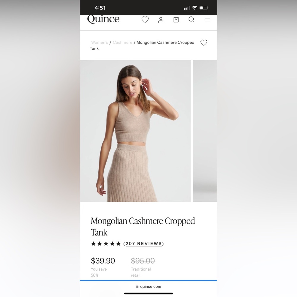 Quince cashmere tank